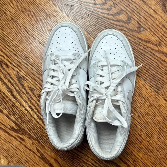 Nike White Low-Top Leather Sneakers with Swoosh - Picture 2 of 3